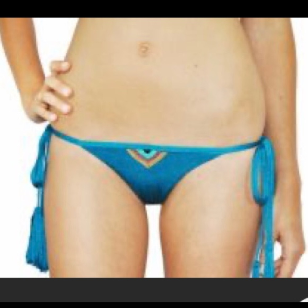 Beaded bikini bottom - teal